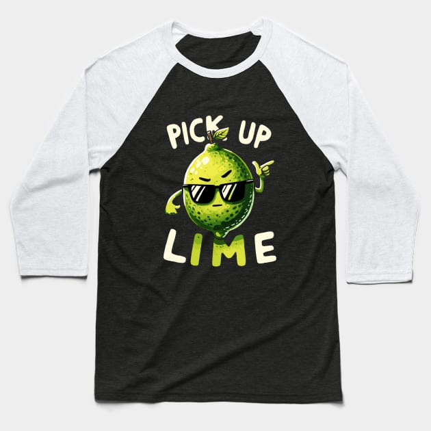 Pick up Line Lime Baseball T-Shirt by DoodleDashDesigns